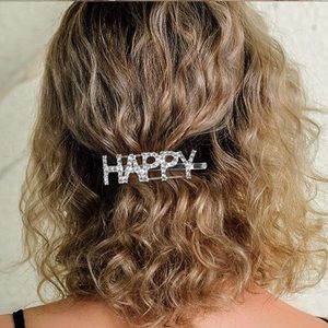 2 for $15- Rhinestone statement hairpin-HAPPY